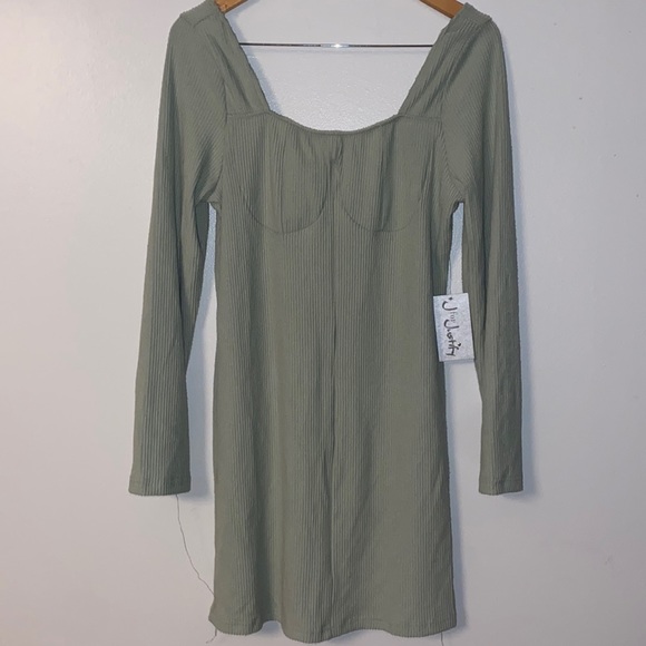 J for Justify Dresses & Skirts - Ribbed Sage Green Dress NWOT